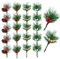 Volumoon 20 Unidades Artificial con Conos de Pino Bayas,Ramas de Pino Artificiales Bayas y piñas Navideñas,Ramas de Navidad de Pino Abeto,para DIY Corona Guirnalda Decoración Navidad Mesa