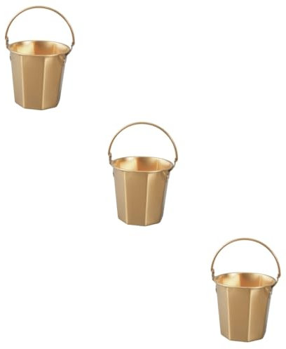 SUPVOX 3pcs Stainless Steel Bucket Handle Portable Water Container for Camping Multi-purpose Bucket for Water and Ice Storage and Easy to Clean