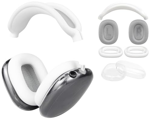 SOULWIT Ersatzkit für AirPods Max – Netzstoff-Ohrpolster + Kopfbandabdeckung + TPU-Schutzcase + Silikon-Ohrpolsterabdeckung, schweißfest und Kratzfest, Zubehör mit weicherem Schaumstoffkissen