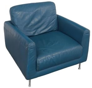 Generisch Lounge Sessel modern hochwertig mit Echtleder in türkis -11514-