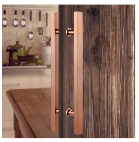 Moderner rosafarbener Schiebetürgriff, doppelseitig, Edelstahl, Eingangstürgriff für Holz- oder Glastüren, Außen- und Innenbereich, rechteckiger Zug für Eingangstor, 110 cm