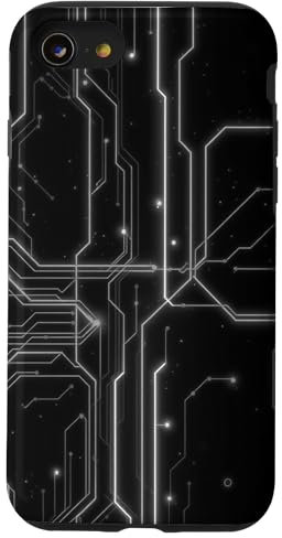 Design lignes de carte mère avec une superbe couleur grise Coque pour iPhone SE (2020) / 7 / 8