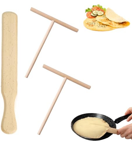 VARKAGE 3 Stück Crepes Verteiler, T- Form Teigverteiler für Crepes, Leicht zu Reinigen Crepes Maker Zubehör für Pfannkuchen Pancake