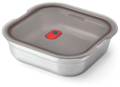 BLACK + BLUM Boîte Conservation En Inox | Micro-Ondable | Carrée 1,1 L