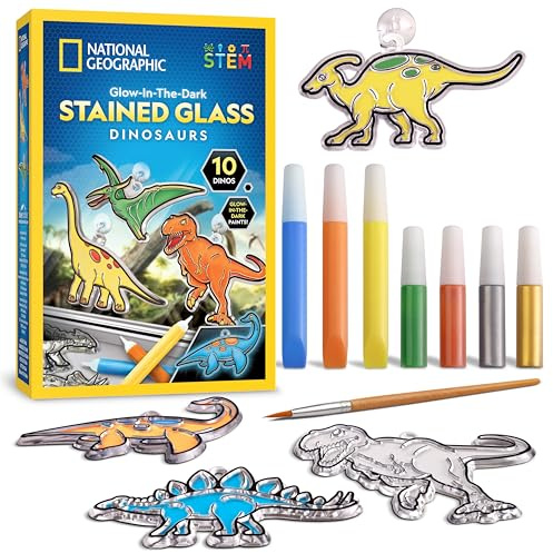 NATIONAL GEOGRAPHIC Kids Stained Glass Kit - Kids Arts & Crafts Activities, Window Sun Catchers, Kid Crafts Ages 4-8, Window Art, Suncatchers