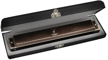 Professional Mundharmonika Tremolo-Mundharmonika 28-Loch Mundharmonika Professionelle Harfe Mundharmonika Musikinstrumente(Brown,A Tone)