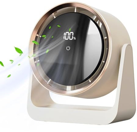 Desktop Fan, Silent Desk Fan Usb Rechargeable, Powerful Personal Air Quality Enhancer, 6.93x3.39x7.52 Inches, Wall-mounted Ventilator for Bedroom, Night Lights for Kids