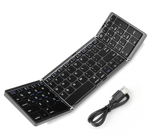 Folding Portable Keyboard Quiet Keys, Foldable Design | Multi-language Support for Laptops, Tablets