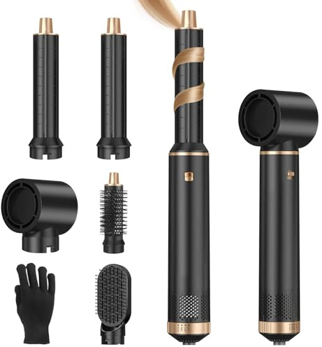 Sendowtek Spazzola Asciugacapelli 5 in 1, Multi Hairstyler 3 Temp 1000W Auto Arricciacapelli Asciugacapelli Lisciante, Spazzola Ad Aria Calda per Donna Ricci Volumizzante Raddrizzamento Asciugare