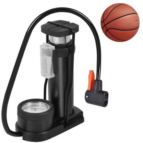 Bomba de aire de bicicleta - Bomba de pie de aleación de aluminio con manómetro | Inflador de neumáticos portátiles para bicicletas, motocicleta, baloncesto, voleibol, globo, bomba de piso anti-desliz