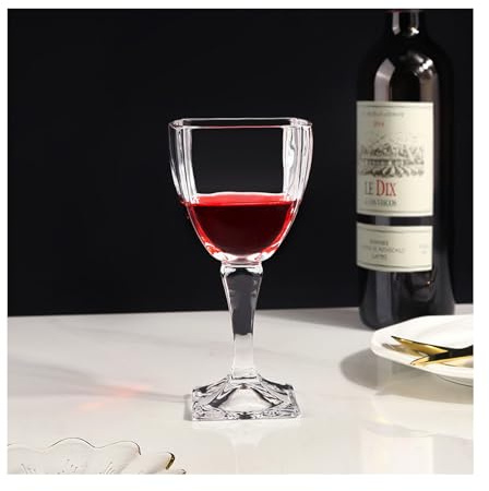 LIANTIAN Copa de Vino de Cristal, Boca Redondeada, Copa de pie Alto sin Plomo para Bodas y reuniones(Clear,7 * 8.3 * 6.3)