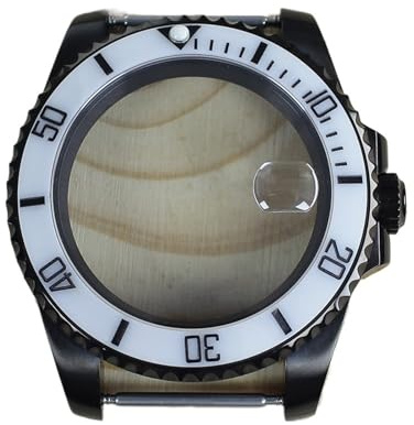 YELEMEABHB 40 mm herrklocka i svart med boett till Submariner Sapphire, passar till for Miyota8215, ETA2824, PT5000, NH35, NH36, SUB, rostfritt stål, Seiko Mod-delar Klockfodral(Wit,NH35 36 34 38 4R36