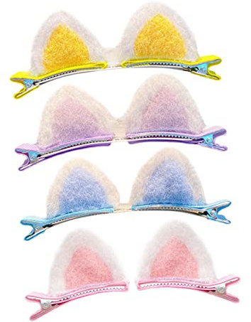 Hemobllo 8 Stück Teiliges Katzenohren Haarspangen Bunte Haarclips für Damen Teenager Party Halloween Alltagsschmuck Niedlich und Vielseitig für Geburtstagsfeiern und Fotoshootings