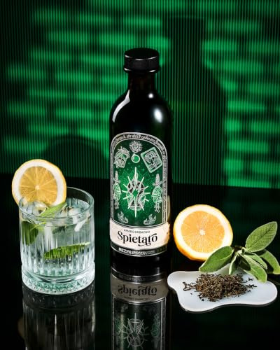 Spietato Amaro Artigianale, 23% Vol, 700ml | Tè Nero, Salvia, Genziana, China, Verbena e Limone