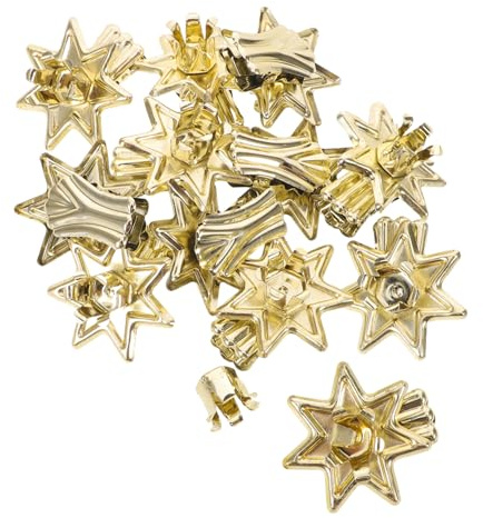 VALICLUD 12stücke Kerzenhalter-Clip Aus Metall in Sternform Für Weihnachtsbaumkerzen Sicherer Kerzenfuß Hitzebeständig Für Festtagsdeko Und Geburtstagsfeiern