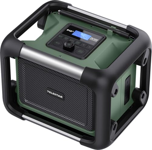 TELESTAR BOBs Rock Radio Outdoor – Baustellenradio, läuft mit Marken-Akkus