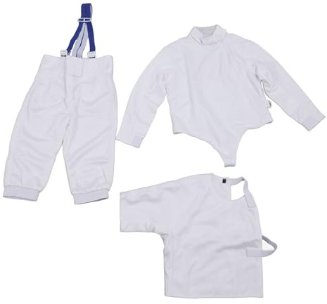 Neiyty Fäktning Uniform Dräkt Sticksäker Issilke för Barn Höger Hand med Justerbar Passform Klädsats 3 Delar (42)