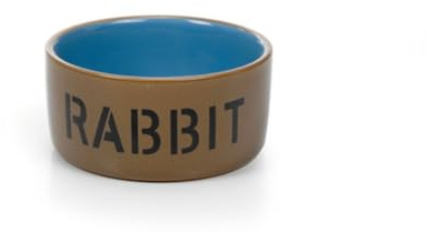 Beeztees 801482 keramisk skål för kanin, blå/beige, 11,5 cm