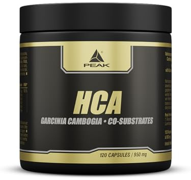 PEAK HCA - 120 Kapseln I 30 Portionen I Hydroxyzitronensäure I Blutzucker Management I Fettstoffwechsel I Diät I Garcinia Cambogia I L-Carnitin I Inositol I Cholin