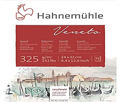 Hahnemuhle Veneto Block 325g/m² (150lb) 24x32cm 12 Blatt: Rau one side MATT the other