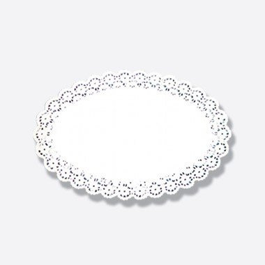 Bacher & Demmler Tortenspitze weiß oval 37x24cm 100er
