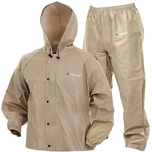 FROGG TOGGS Pro Lite Combinaison de Pluie pour Homme, imperméable, Respirante, fiable Contre Les intempéries, Kaki, X-Large-XX-Large