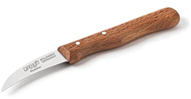 HEISO Gemüsemesser - Scharfes Messer aus rostfreiem Stahl & gebogener Klinge - Schälmesser Made in Solingen - Traditionsmesser mit kostenlosem Nachschleifservice
