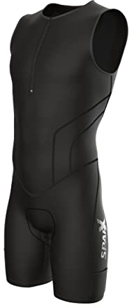 Sparx X Triathlon Suit Men Racing Tri Cycling Skin Suit Bike Swim Run (Black, 3XL)