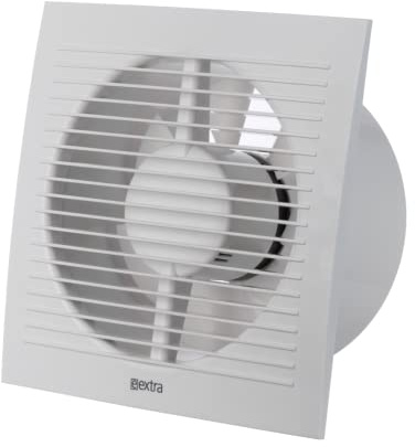 EUROPLAST Ø 125mm Extractor de Baño con Temporizador - Extractor de Aire Silencioso Blanco - Ventilador de Pared para Cocina, Garaje, WC