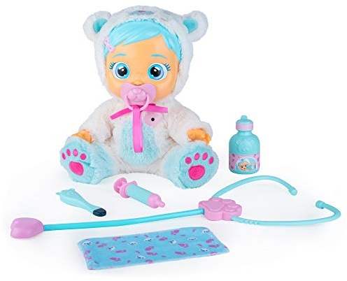 Cry Babies Magic Tears Kristal Malatina, Bambola interattiva che piange lacrime vere e si ammala, con accessori da dottore, Bambola giocattolo funzionale per bambini dai 2 anni in su