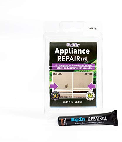 MagicEzy Appliance RepairEzy - (White) | Enamel Appliance Scratch Repair Touchup Paint for Stove, Microwave, Fridge | Enamel, Metal, Stainless Steel | Strong Epoxy