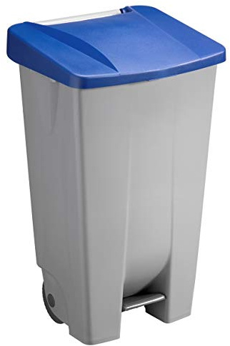Sunware Basic Poubelle à pédale Gris/Bleu 120 l 42,5 x 51 x 87,5 cm