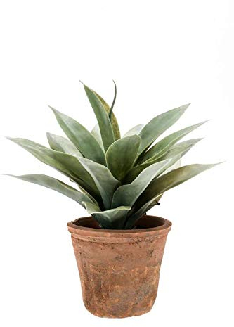 artplants.de Artificial agave DESIREE in terracotta pot, green, 8/20cm, Ø10/25cm - Artificial cactus/False agave