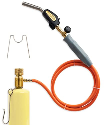 Double Valve Self-Ignition MAPP And Propane Torch With 60 inch Hose And Stainless Steel Head For Soldering