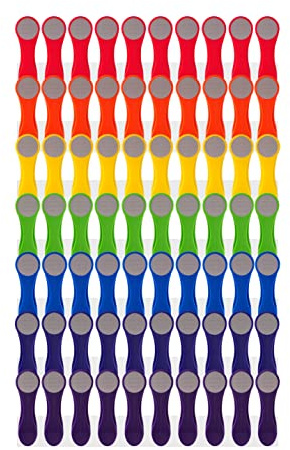 trendfinding 70 Regenbogen Wäscheklammern bunt mit Edelstahlfedern und Softgrip, langlebig und nachhaltig in umweltfreundlicher Kartonverpackung