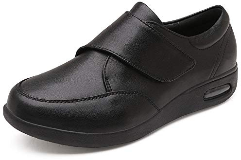 Nwarmsouth Arthritisödeme Diabetiker Fuß Schuhe, Diabetiker Wanderschuhe Air Cushion, Schwarz, 38 EU, Unisex, Flach, Komfort, Wandern, Schuhe