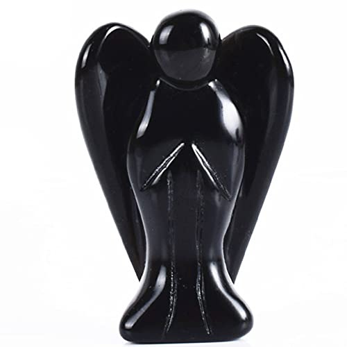 Anawakia Engel Edelsteine Steine deko Kristalle Amethyst mondstein rosenquarz Fengshui Edelstein Kristall Engel Figuren Schutzengel Talisman Glücksbringer (Schwarz)