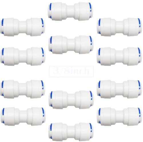 CESFONJER12 PCS RO Wasserfilter Fitting, 3/8 Push-fit gerade Stecker, für RO-System-Getränkeausgabe, Wasserreiniger, Reinwassermaschinen, direkte Trinkbrunnen