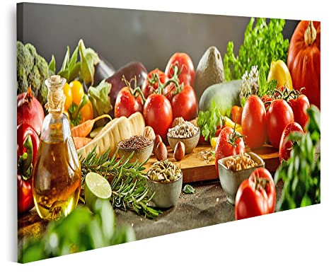 islandburner Bild auf Leinwand Lebensmittel Sortiert küchenbilder Auberginen Karotten Gemüse Bilder Wandbilder Poster