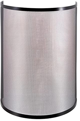 Grille de Protection pour cheminée, Grille Pare-feu en Fer forgé Coloris Noir - Hauteur 80 x Longueur 58 cm