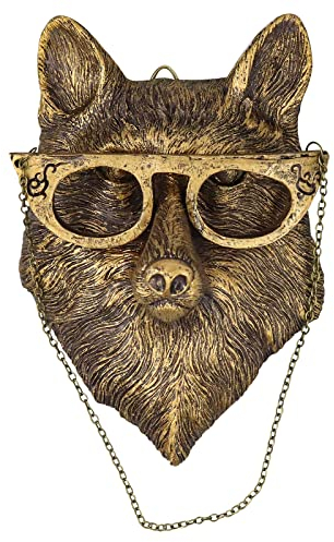 Tier Wandbehang Skulpturen, Hirsch Hirsch Kopf Wandskulptur Metall Wandkunst Wanddeko Ornament Home Dekoration Wasserdicht Bronzed Resin (Fuchs)