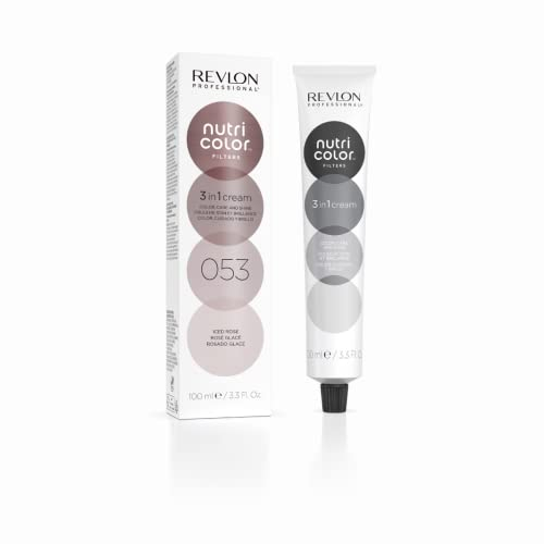REVLON PROFESSIONAL Nutri Color Filters, Mascarilla de coloración temporal para el pelo, Revive el color del cabello, tono 053 Iced Rose, 100 ml