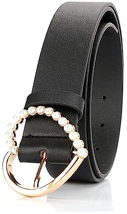 NIUXICH Perle Herz Schnalle Pin Gürtel für Frauen Breite Pu Leder Taille Strap Damen Kleid Gürtel Weibliche Jeans Bund