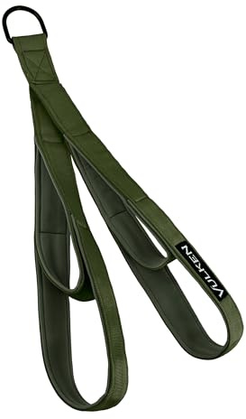 Vulken Cable de cuerda para tríceps, 24 y 17 pulgadas, dos longitudes integradas en una cuerda extraíble, correas de extensión para tríceps, equipo de gimnasio, color verde