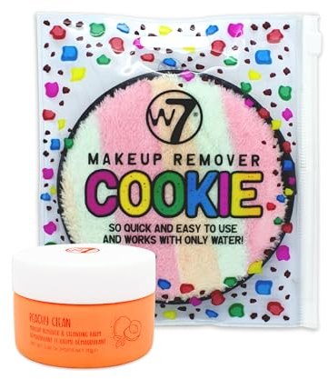 W7 Struccante Peachy Clean - Balsamo detergente e dischetti struccanti - Per rimuovere il trucco delicatamente