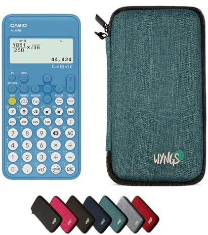 Casio fx-82NL inkl. WYNGS Schutztasche Türkis - Wissenschaftlicher Taschenrechner - Basic Set