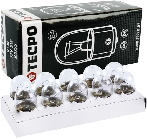 TECPO Lot de 20 ampoules R5W 12 V 5 W BA15S pour feux de position et feu arrière