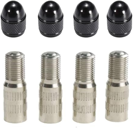 MGDC 4 Pcs Tire Valve Stem Extenders Set, 25mm Tire Valve Extension, Tire Valve Stem Extensions with Tire Stem Valve Caps for Car SUV Bike Bicycle Truck Motorcycle Electric Scooters