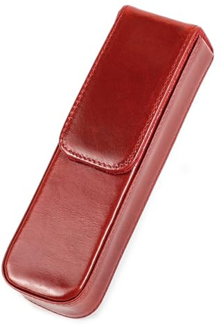 LVUNZJCA Federmäppchen aus Leder Stifteetui aus Leder, handgefertigter Stifte-Organizer for Erwachsene und Studenten für Arbeit, Büro(rot)