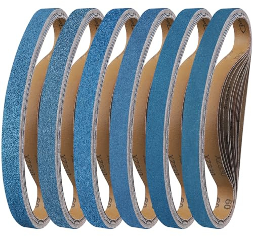 Shineboc 10 Stück Schleifband 25 x 762 mm Körnung 40/60/80/120/240/400